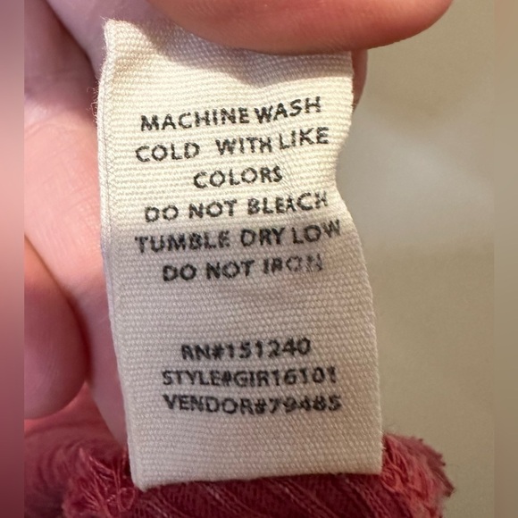 Gilded Intent Red Stone Wash Ribbed Shark Bite Hem Tank‎ Top Size Small - Picture 5 of 6